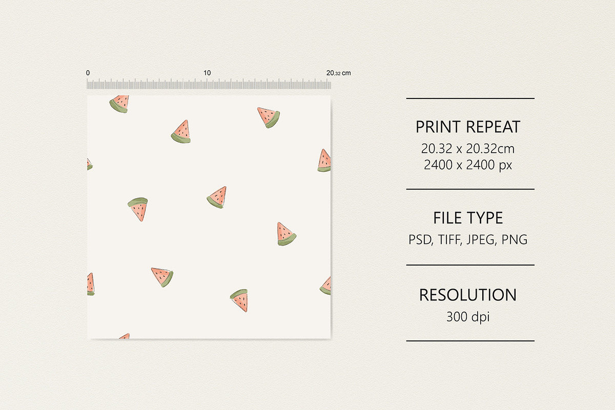 Pattern with watermelon, a Pattern Graphic by Olena Kuznietsova (Photo 1 of 3)