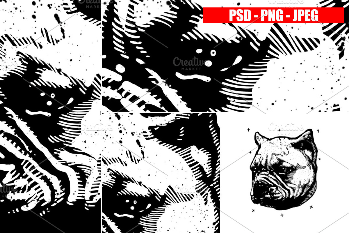 Dogs Collection Black and White Art, an Animal Illustration by Design by sebrodbrick (Photo 22 of 22)