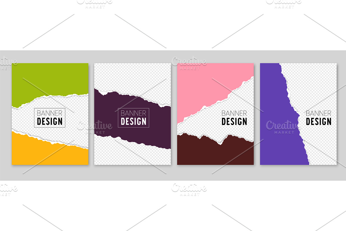 Torn paper posters. Social media, an Illustration by Frogella