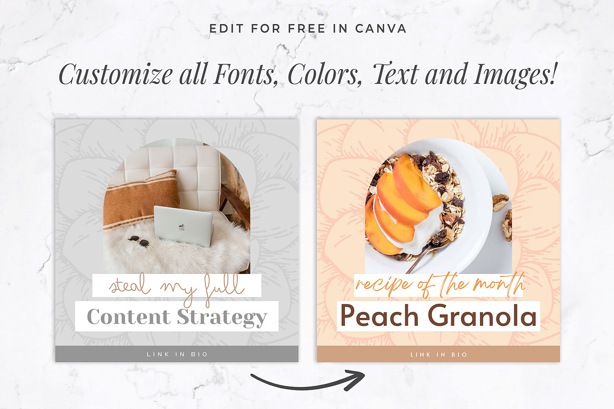Instagram Posts for Canva | Blue, a Social Media Template by Thirty One ...