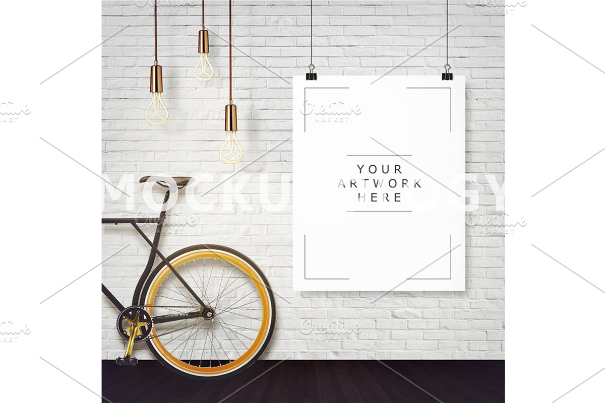 8x10 Hanging Paper Hipster Mockup, a Print Template by mockupology