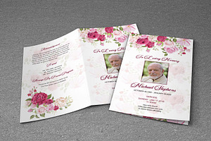 Funeral Program Template Rose