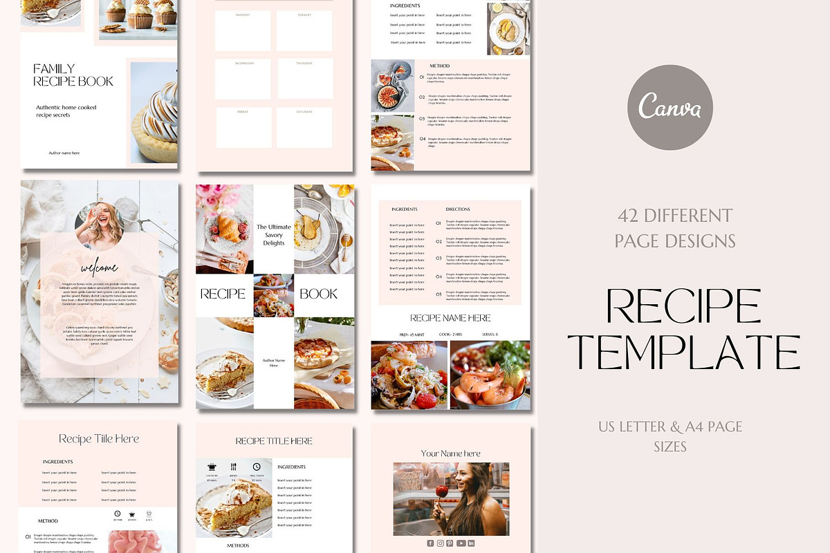 Recipe Book Template Canva 1, a Magazine Template by Deepa Template Studio (Photo 1 of 10)