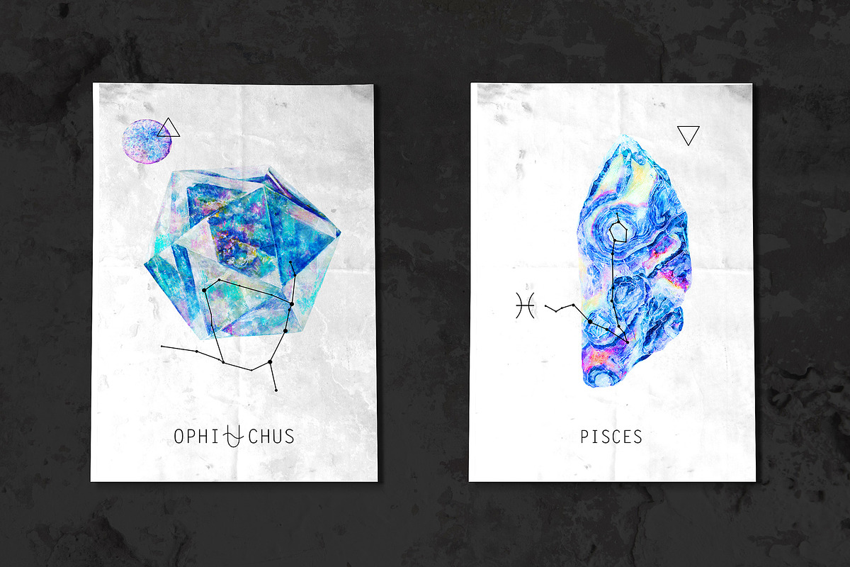 Minerals and space. Astrology set, an Object Graphic by white angel arts (Photo 11 of 20)