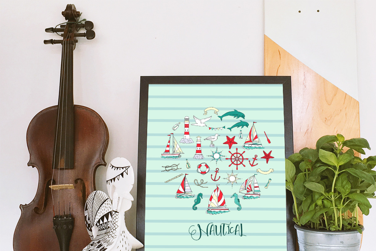 Nautical Elements with Ships, an Illustration by Nataliapiache (Photo 7 of 7)