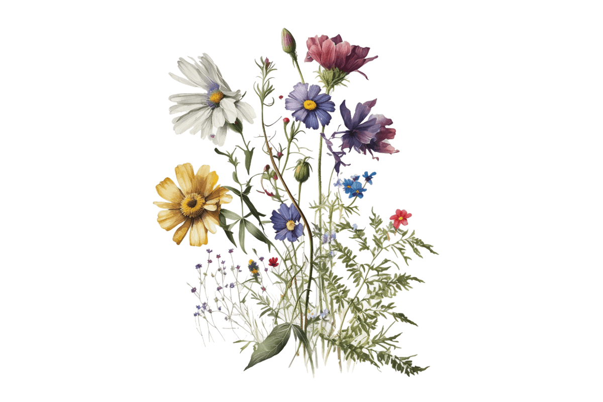 Watercolor Spring Flowers Background, an Object Graphic by Regulrcrative (Photo 7 of 7)