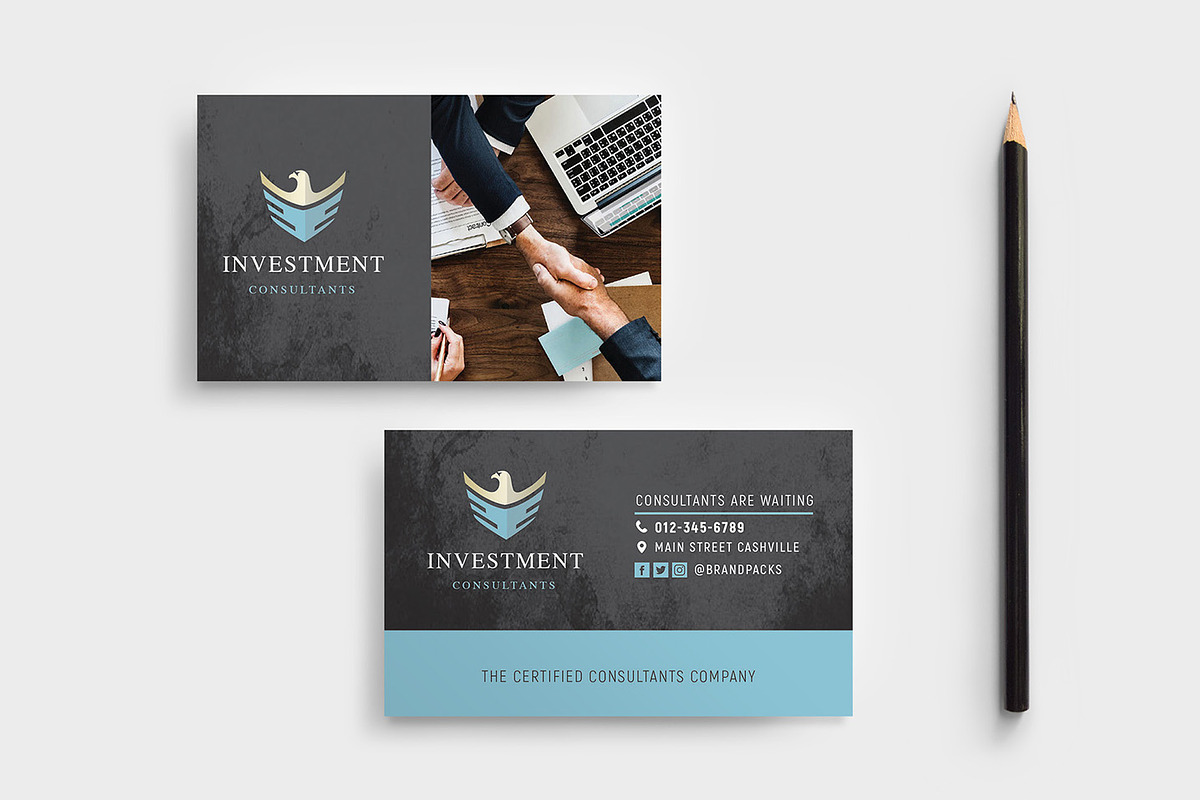 Financial Business Card Template, a Business Card Template by BrandPacks