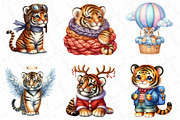 Cute Tiger Cub Clipart Collection, an Illustration by DreamPrint404 (Thumbnail 2 of 4)