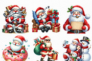 Funny Santa Claus Christmas Clipart, an Illustration by Craft Nest (Thumbnail 2 of 6)