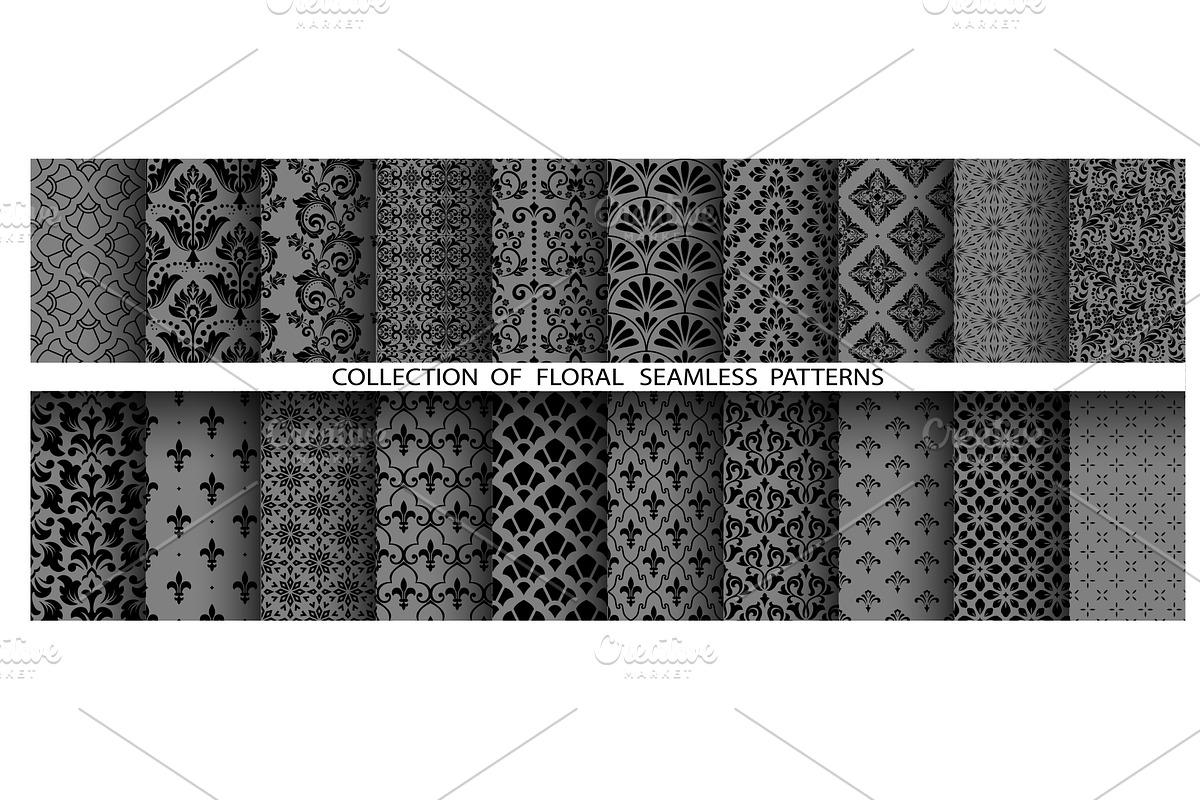 Geometric floral set of patterns, a Pattern Graphic by RODINA (Photo 1 of 3)