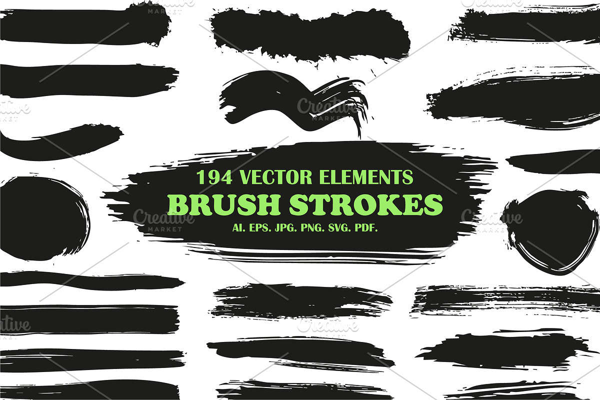 Brush Strokes Pack, a Texture Graphic by alexdndz (Photo 1 of 11)