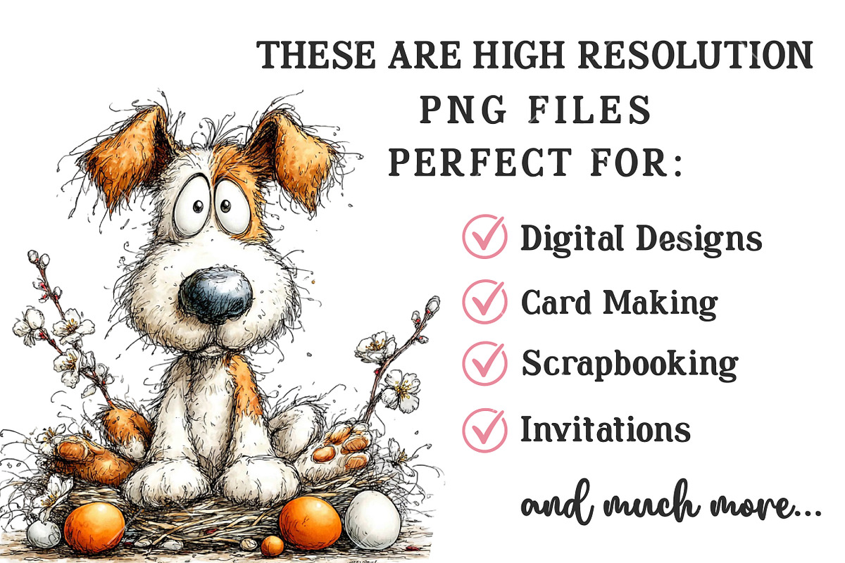 Quirky Easter Dog Clipart, an Illustration by OK Design (Photo 4 of 6)