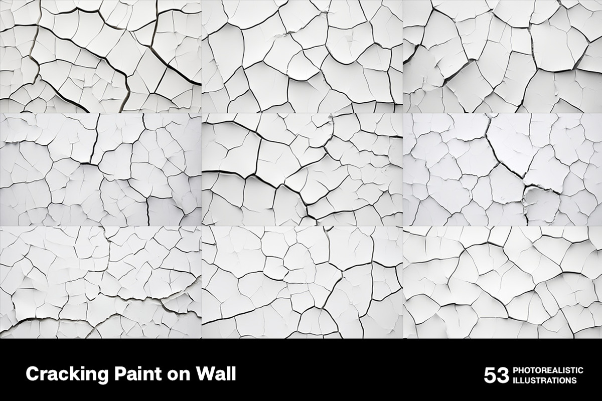 Cracking paint on wall. 53 images, a Texture Graphic by Handmadefont (Photo 6 of 12)