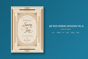 Art Deco Wedding Invitation Vol.14