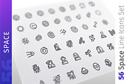 Space Line Icons Set, an Outline Icon by Voysla's Shop (Thumbnail 1 of 4)