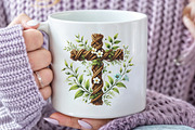 Watercolor Wildflowers Cross Clipart, an Illustration by CraftArtStudio (Thumbnail 5 of 6)
