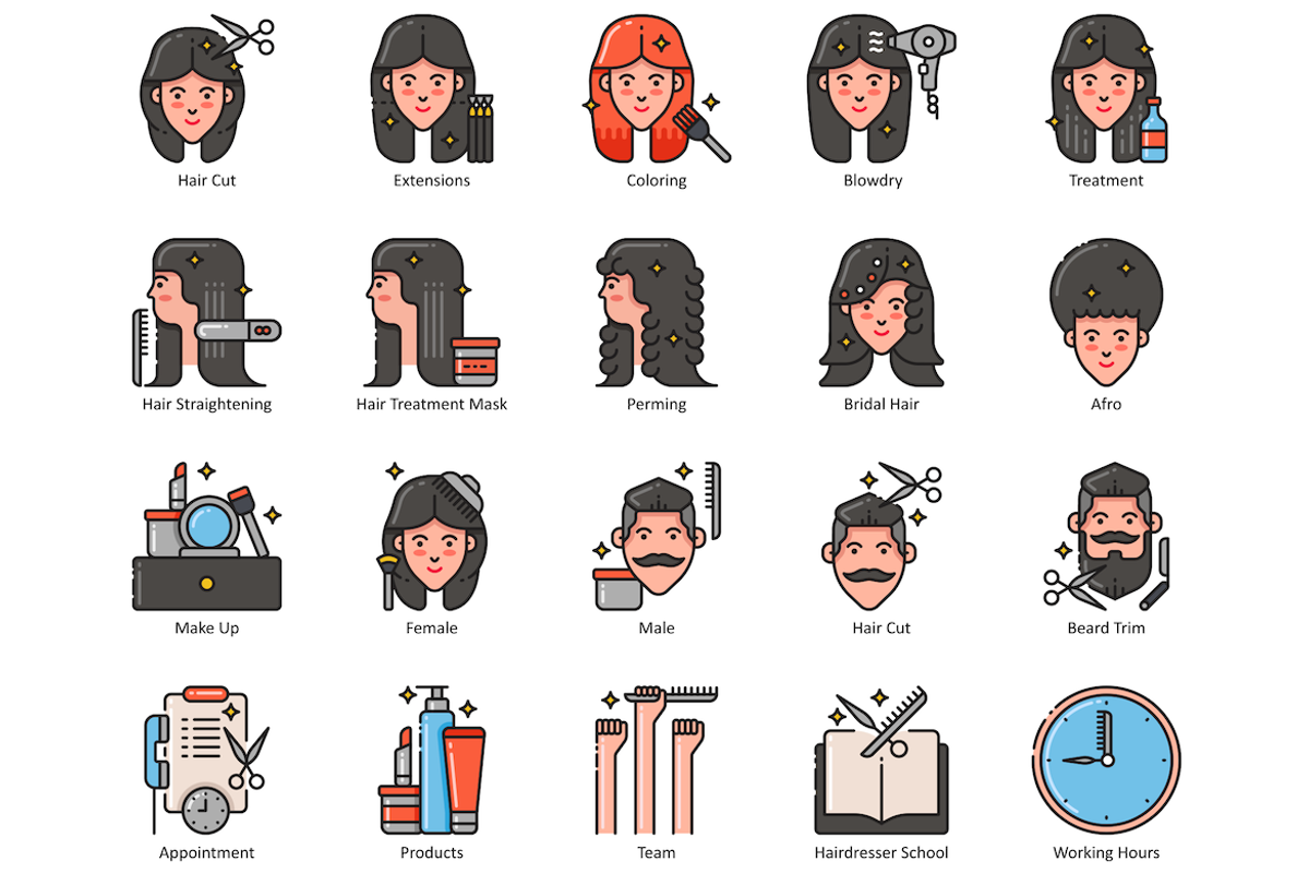 79 Hair, Beauty & Wellness Icons, an Icon by Flat Icons (Photo 2 of 8)
