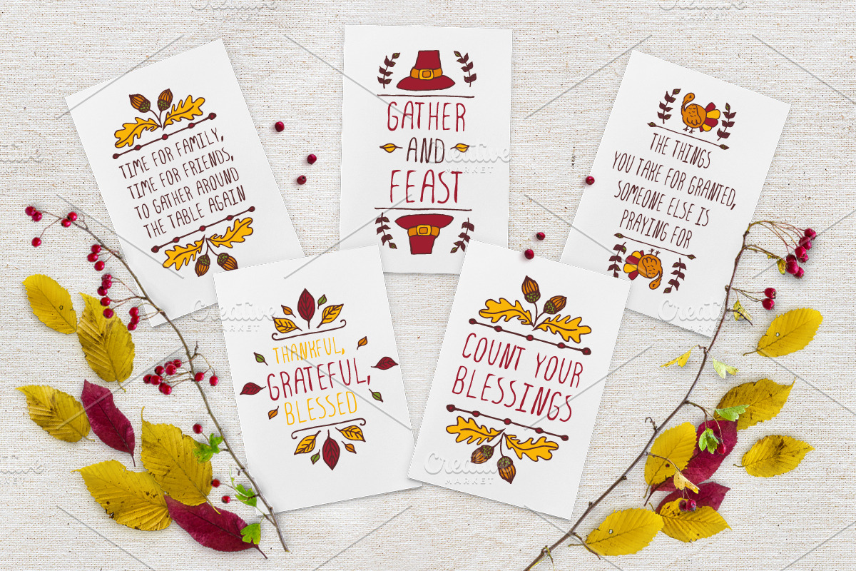 50 Thanksgiving greeting cards, a Decorative Illustration by AV Design (Photo 5 of 10)