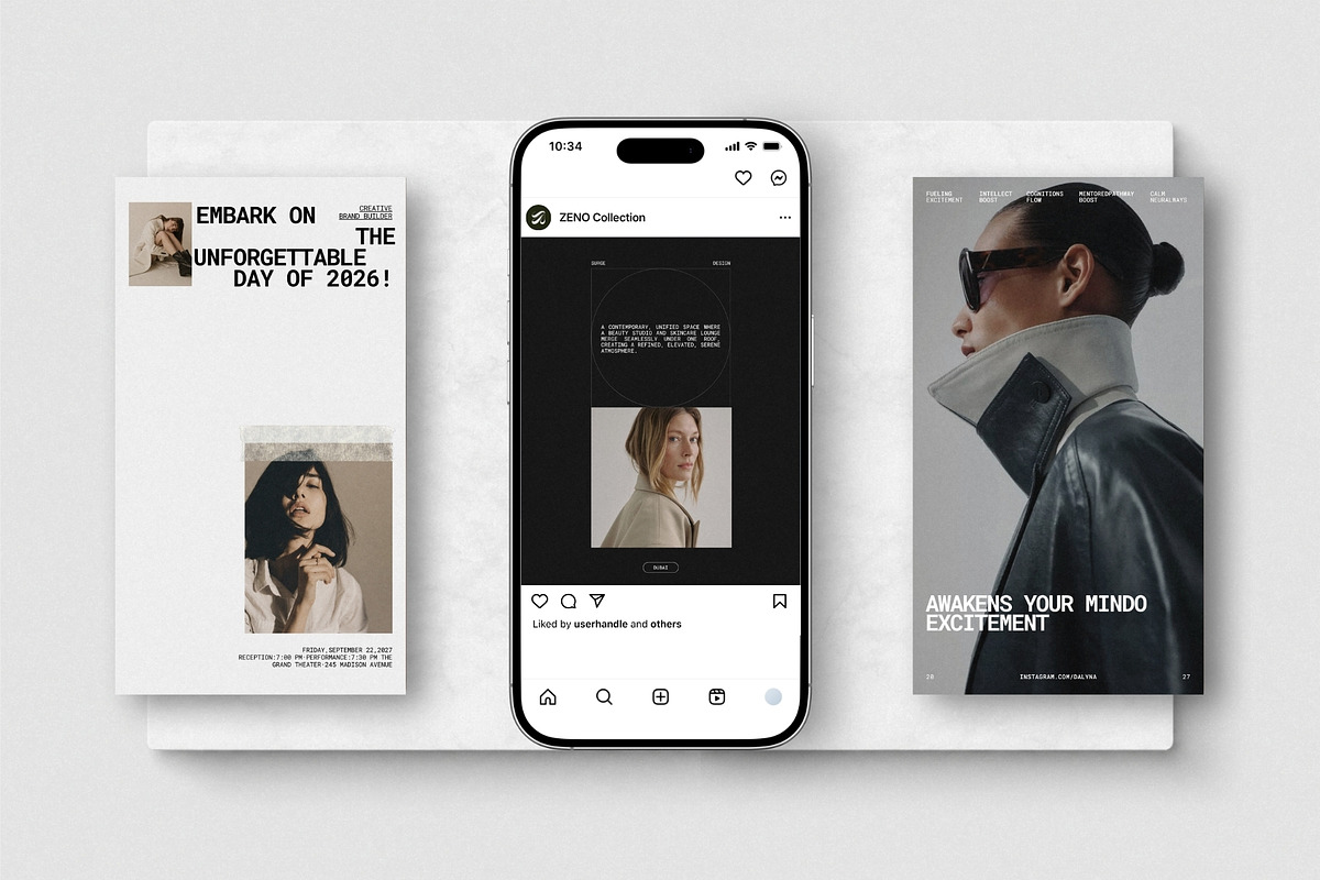 ZENO | Instagram Post & Story (II), a Social Media Template by The Aesthetic Studio (Photo 4 of 10)