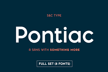 Pontiac Font Collection (Full set), a Sans Serif Font by S&C Type