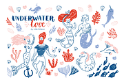 Underwater Love PNG Clip Art Set, a Decorative Illustration by Lilla Bölecz (Thumbnail 1 of 5)