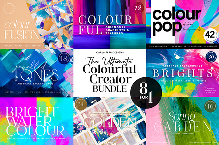 Ultimate Colourful Creator Bundle, a Background Graphic by Carla Fern Designs