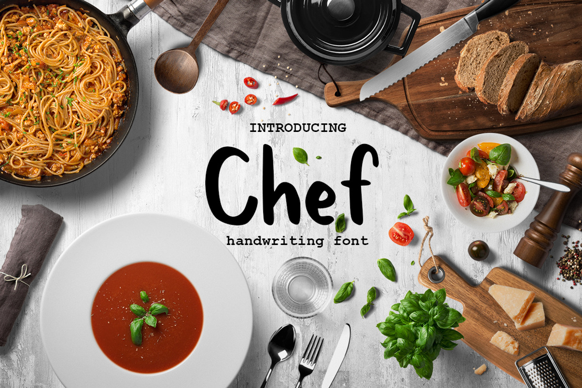 Chef handwritten brush font