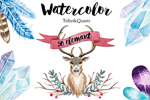 Tribal & Quartz Graphic Watercolor