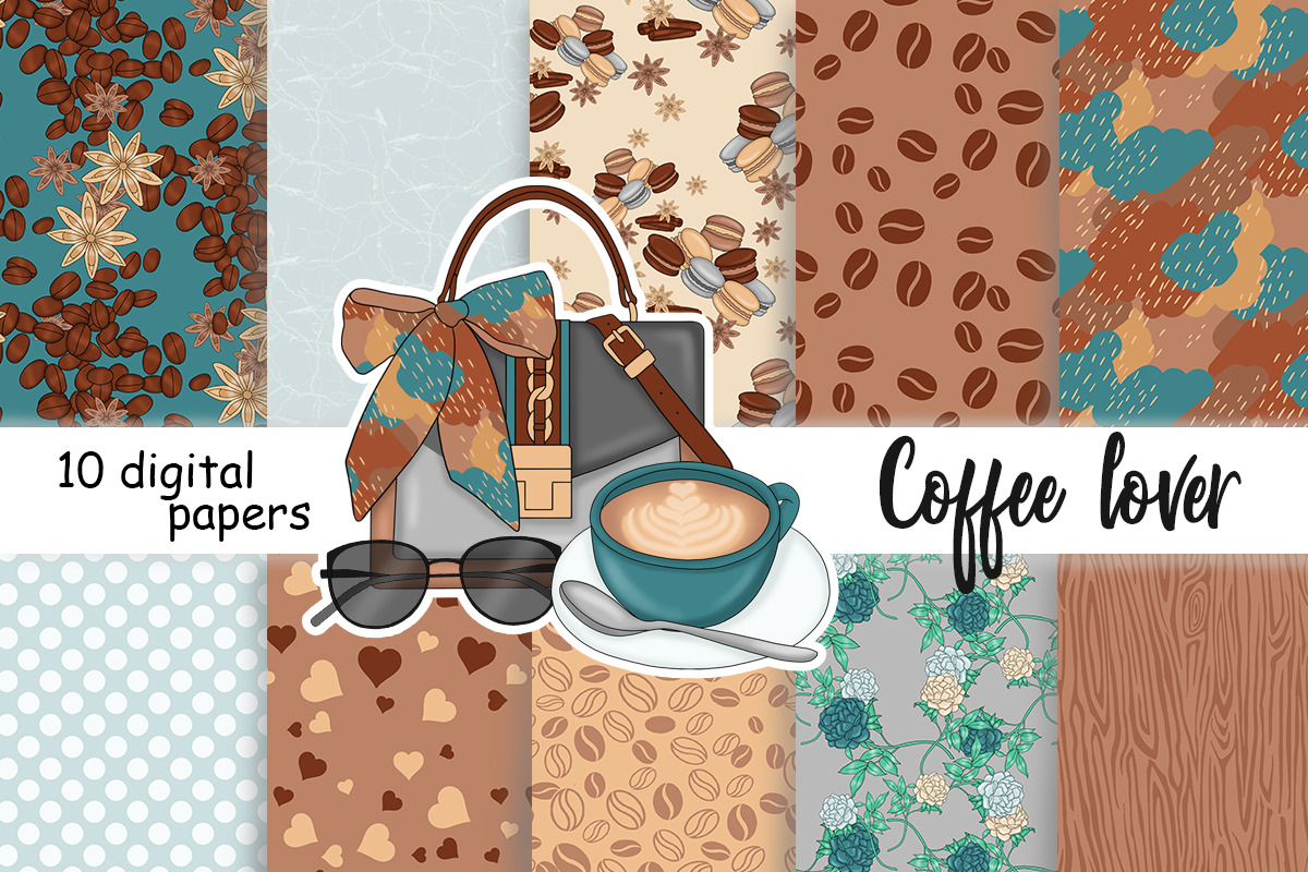 Coffee Lover Pattern, a Pattern Graphic by GlamArtZhanna (Photo 1 of 3)
