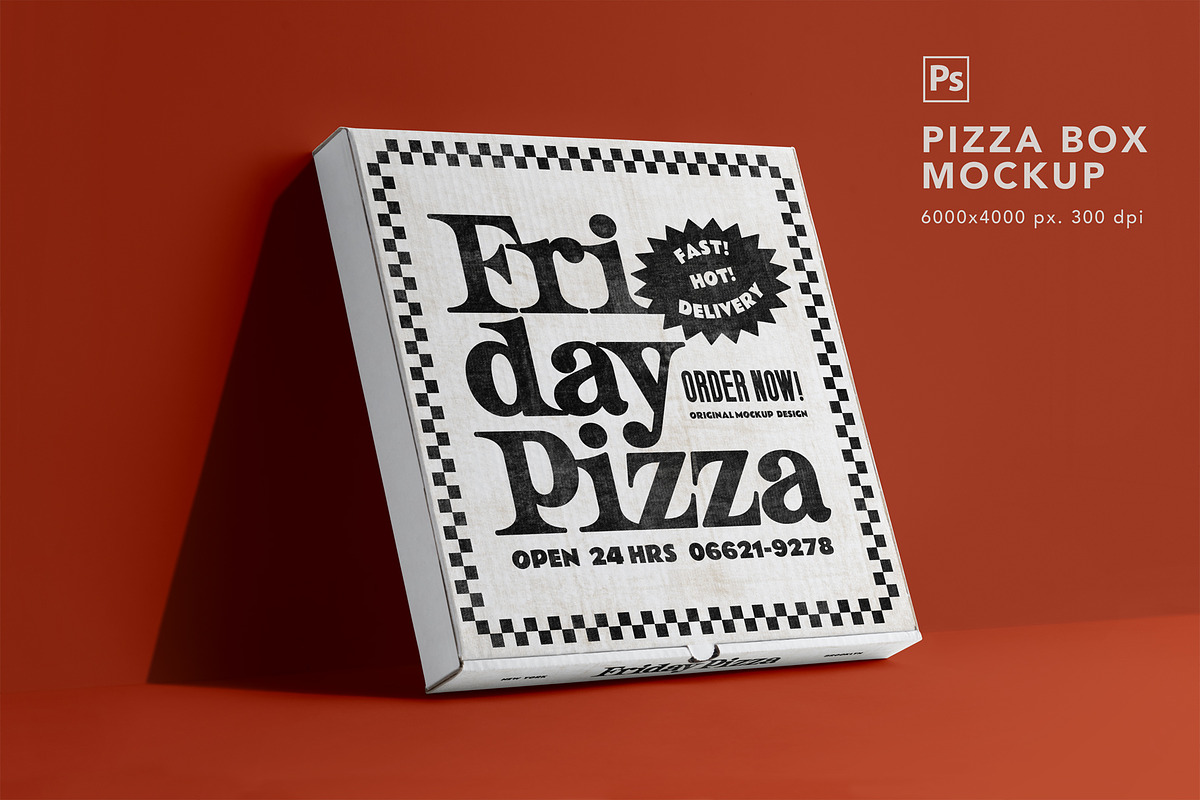 Pizza Box Mockup, a Cups & Container Mockup by eezo (Photo 5 of 5)