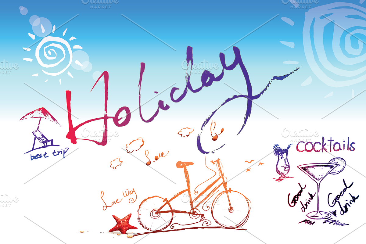 Summer holiday Hand-drawn collection, an Illustration by mollyli.ai (Photo 2 of 2)
