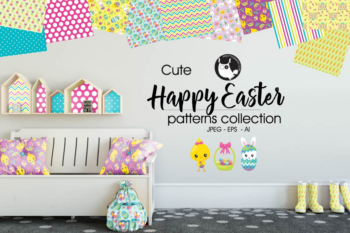 HAPPY EASTER Pattern collection, a Pattern Graphic by PrettyPatterns (Photo 1 of 5)