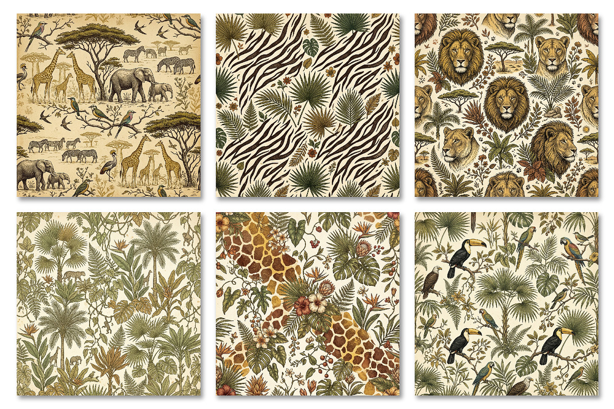 Vintage Jungle Safari Digital Patter, a Texture Graphic by Dream Creation (Photo 7 of 7)