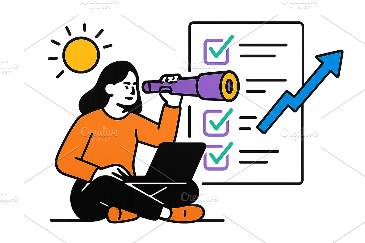 Person using binoculars to analyze, a Technology Illustration by ZinetroN