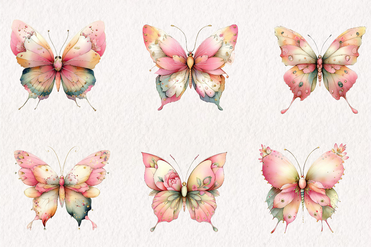 Spring Butterfly Sublimation Clipart, an Illustration by CreationArt (Photo 5 of 7)