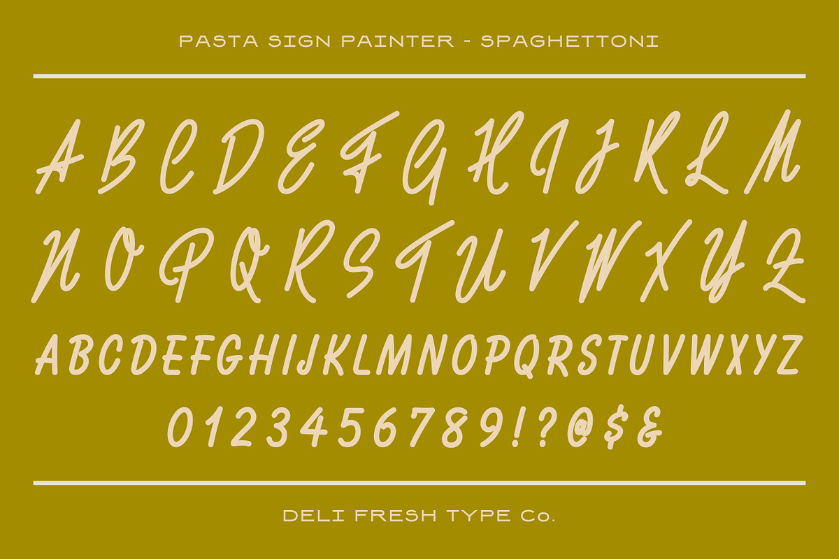 Pasta Sign Painter: Handwritten Font, a Handwritten Font by DeliFreshTypeCo. (Photo 3 of 7)
