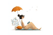 Prompt Spring Reading Clipart, a Seasonal Illustration by Creative design (Thumbnail 7 of 7)