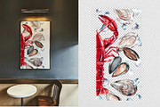 Seafood watercolor clipart, a Food Illustration by Eva Kleinman (Thumbnail 6 of 13)
