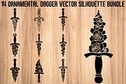 Ornamental Dagger Silhouette Bundle, an Object Illustration by Gaye Art (Thumbnail 1 of 15)