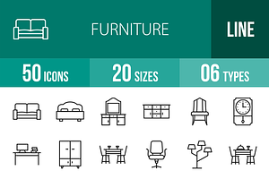 50 Furniture Line Icons