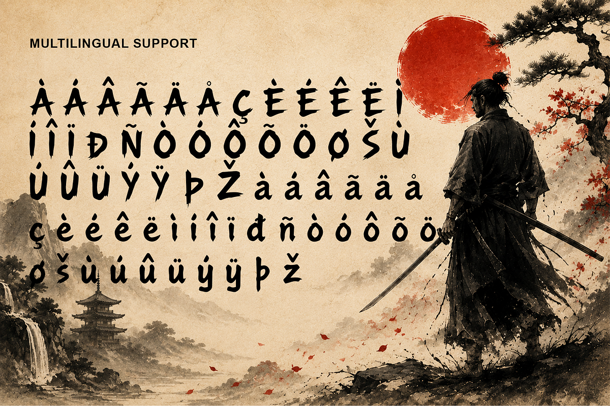 Bushido Spirit - Japanese Brush Font, a Handwritten Font by overlaytemplates (Photo 5 of 5)