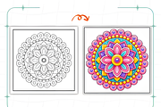 Bold and Easy Mandala Coloring Pages, a Decorative Illustration by Coco Bloom (Thumbnail 4 of 9)