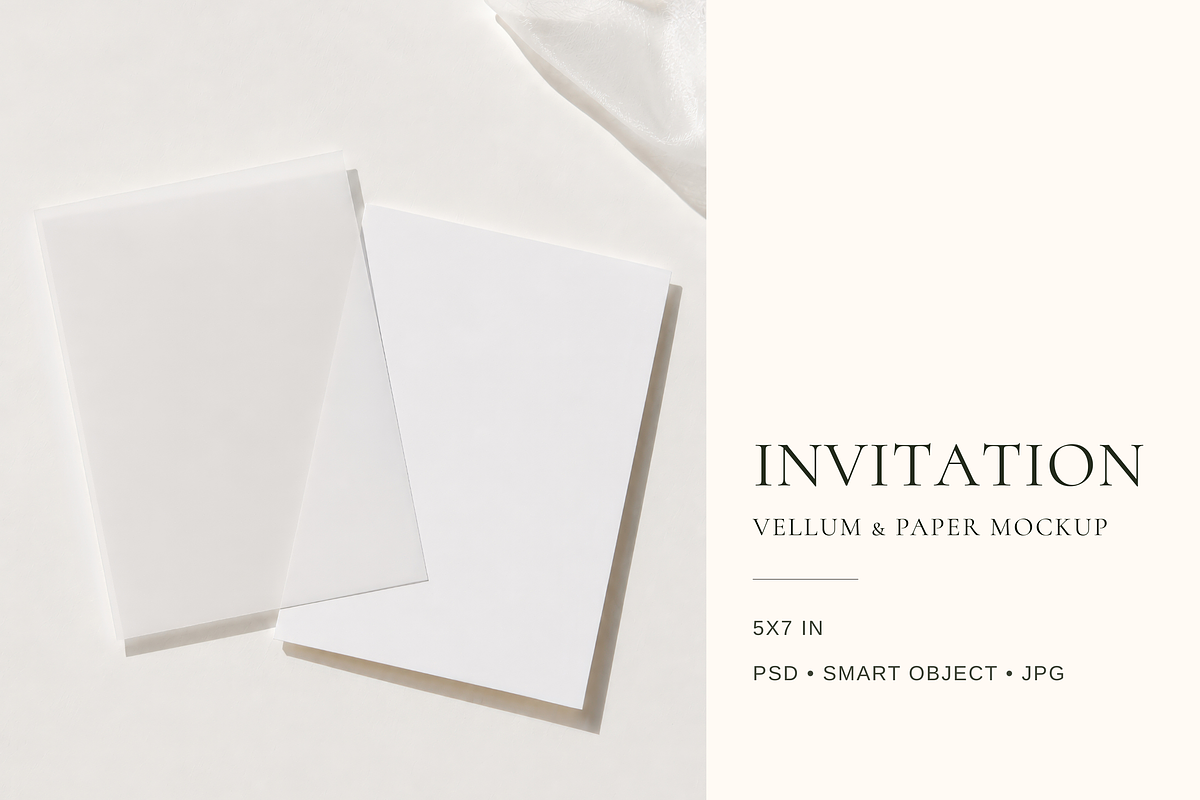 5x7 Wedding Invitation Vellum Mockup, an Advertising Mockup by Serenefeeling (Photo 1 of 6)