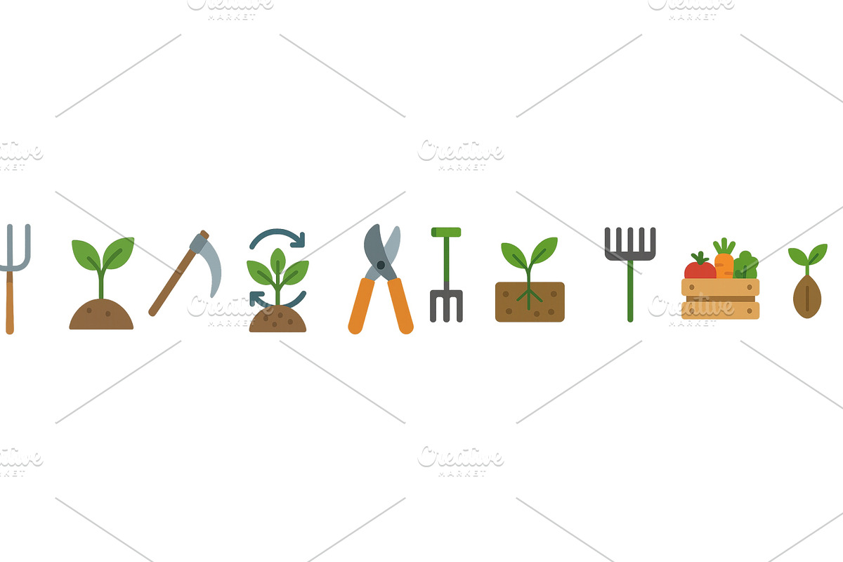 Gardening tools and plants, an Illustration by ZinetroN