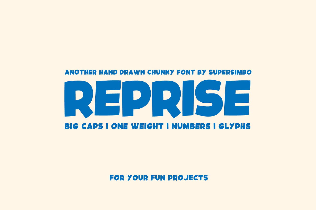 Reprise | Hand drawn font, a Handwritten Font by Supersimbo © (Photo 1 of 8)