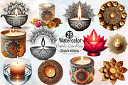 Diwali Candles Sublimation Clipart, an Illustration by SVGArt (Thumbnail 1 of 8)