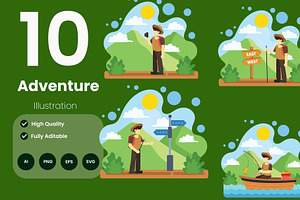 Adventure Illustration Pack, a Person Illustration by baii09