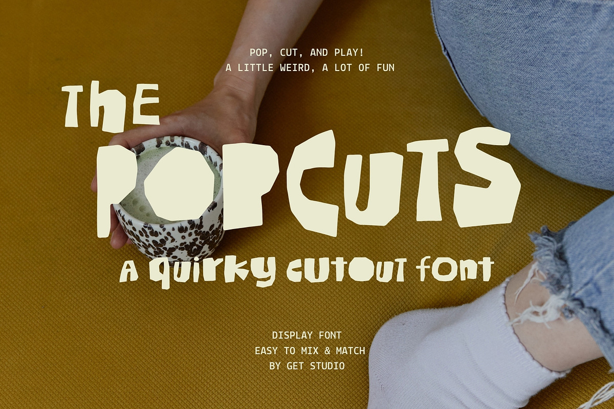 The Popcuts – A Quirky Cutout Font, a Handwritten Font by Get Studio (Photo 1 of 8)
