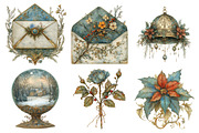 Vintage Floral Christmas Clipart Bun, an Illustration by Daily.Designs (Thumbnail 5 of 5)