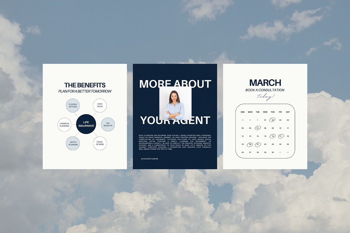 Insurance Agent Instagram Templates, a Social Media Template by Terraa Studio Design (Photo 5 of 9)